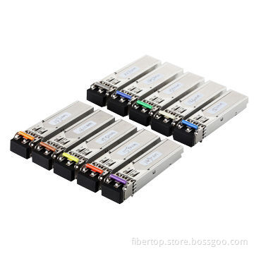 1,270 to 1,610nm, 1.25Gbps, 10 to 80km CWDM SFP Fiber-optic Modules, RoHS Directive-compliant